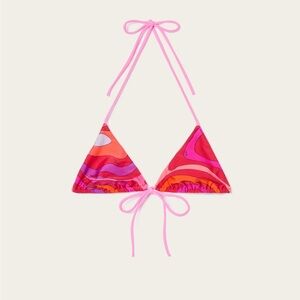 NWT Emilio Pucci Marmo Coral Fushia Bikini Top